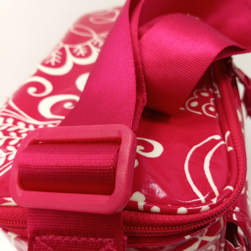 VERA BRADLEY 2010 Twirly Birds Pink Lined Thermal Tote Like New 2 Small Flaws - Picture 10 of 16
